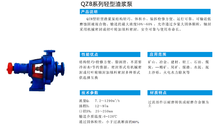 QZB系列轻型渣浆泵