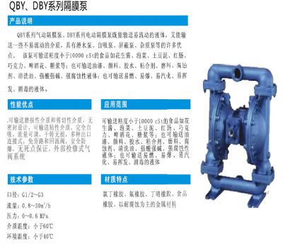 QBY、DBY系列隔膜泵